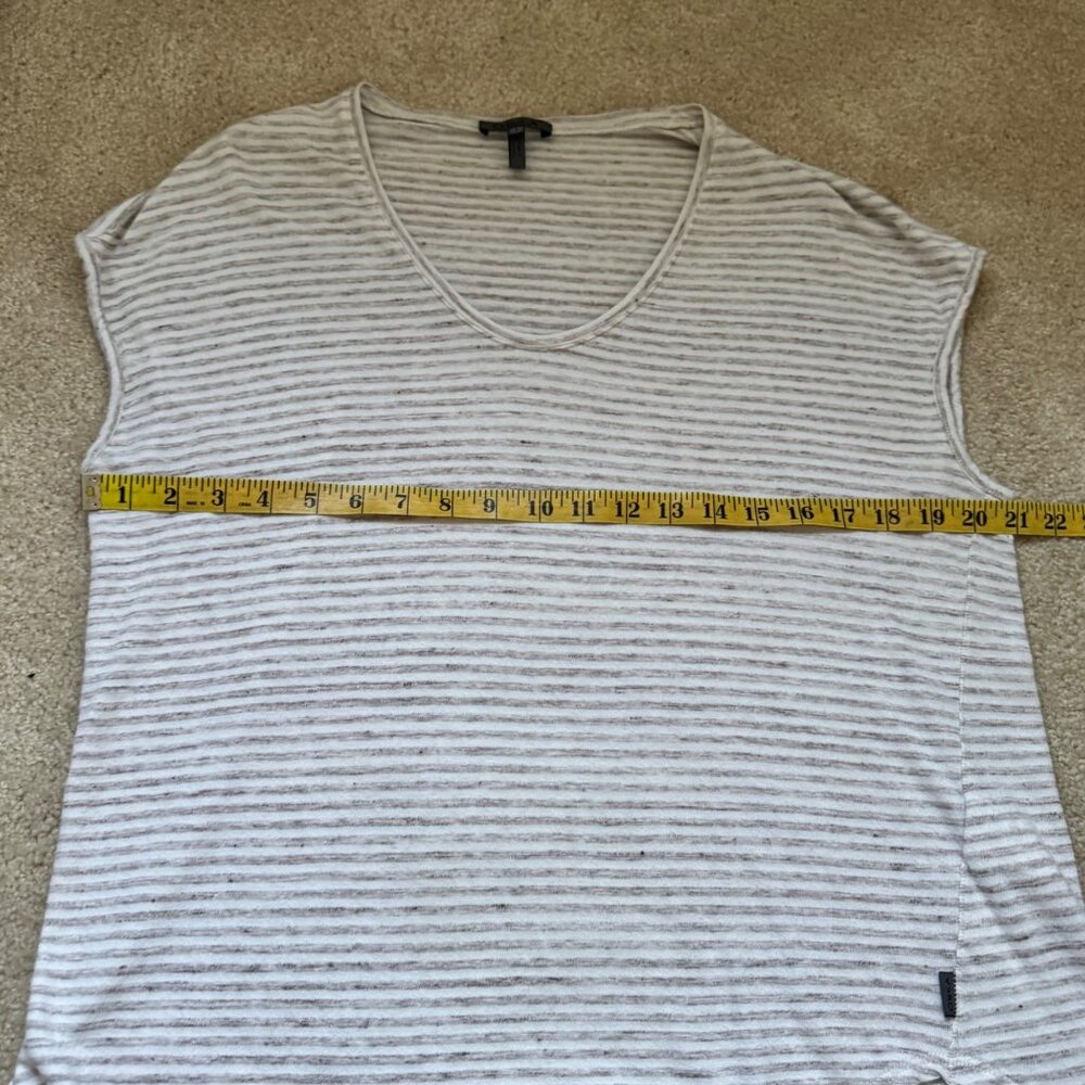 Oska Womens Striped Linen-Cotton Blend Sleeveless Top V-Neck Size 1 Beige - Picture 7 of 9